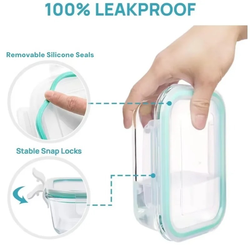Meal Prep Glass Containers Oven Safe - Glass lunch box food storage container,