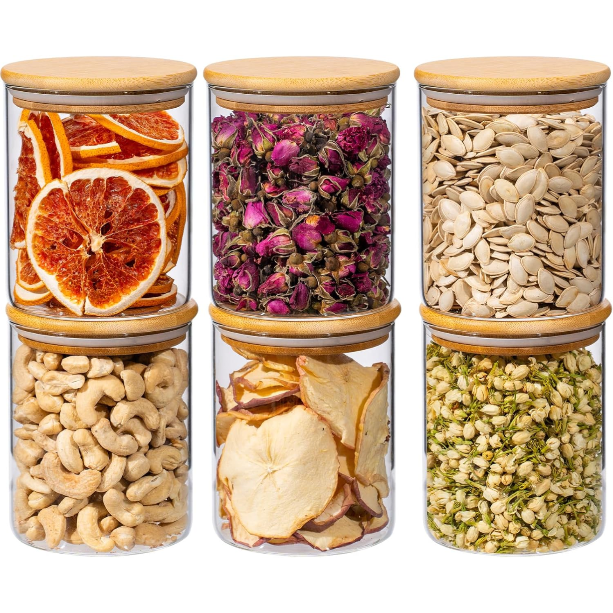 Meal Prep Chia Pudding - 6 Pack Kitchen Storage Jars with