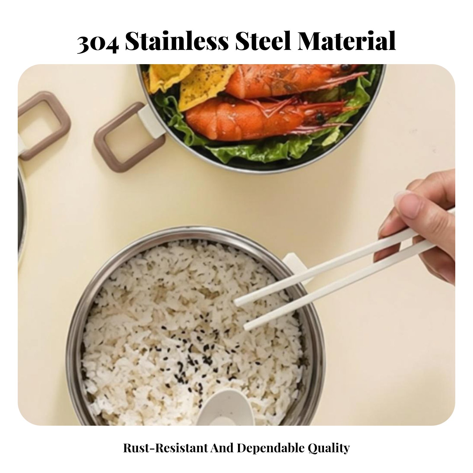 Stainless Bento Box - Stainless Steel Lunch Box, Multitier Bento