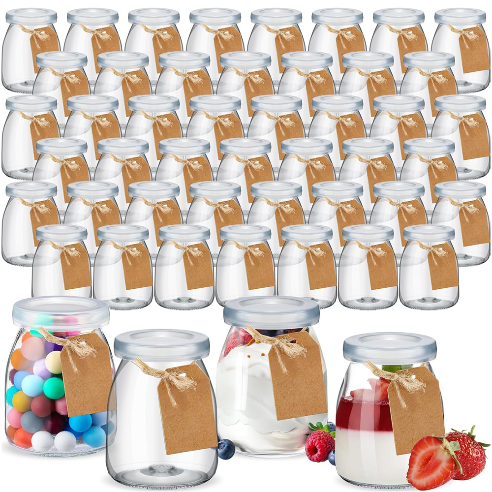 Meal Prep Chia Pudding - 10Pcs 4 oz Clear Yogurt Jars