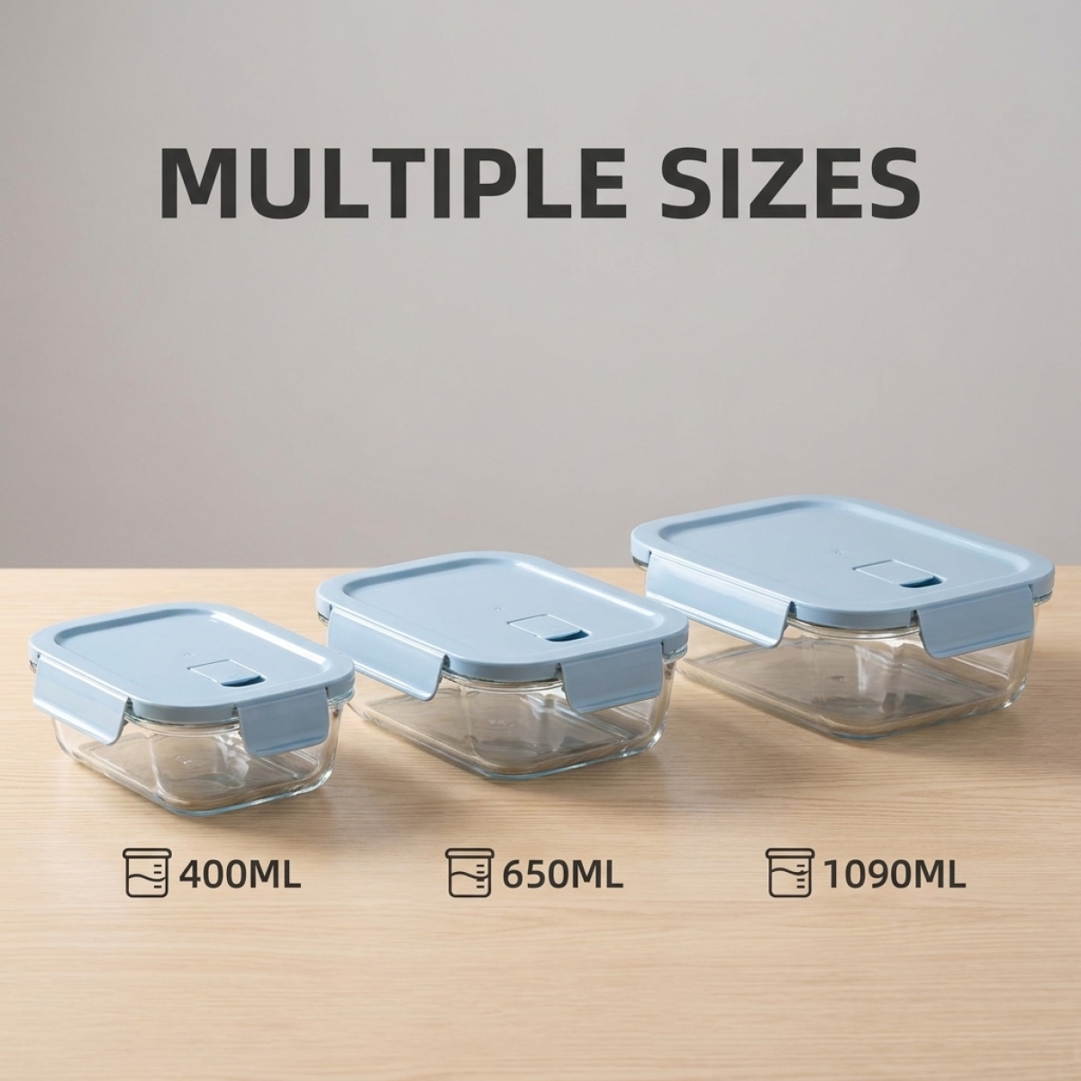 Meal Prep Glass Containers Oven Safe - Rockblue Glass Bowl Set with Lids–Airtight,Leak-Proof,Microwave