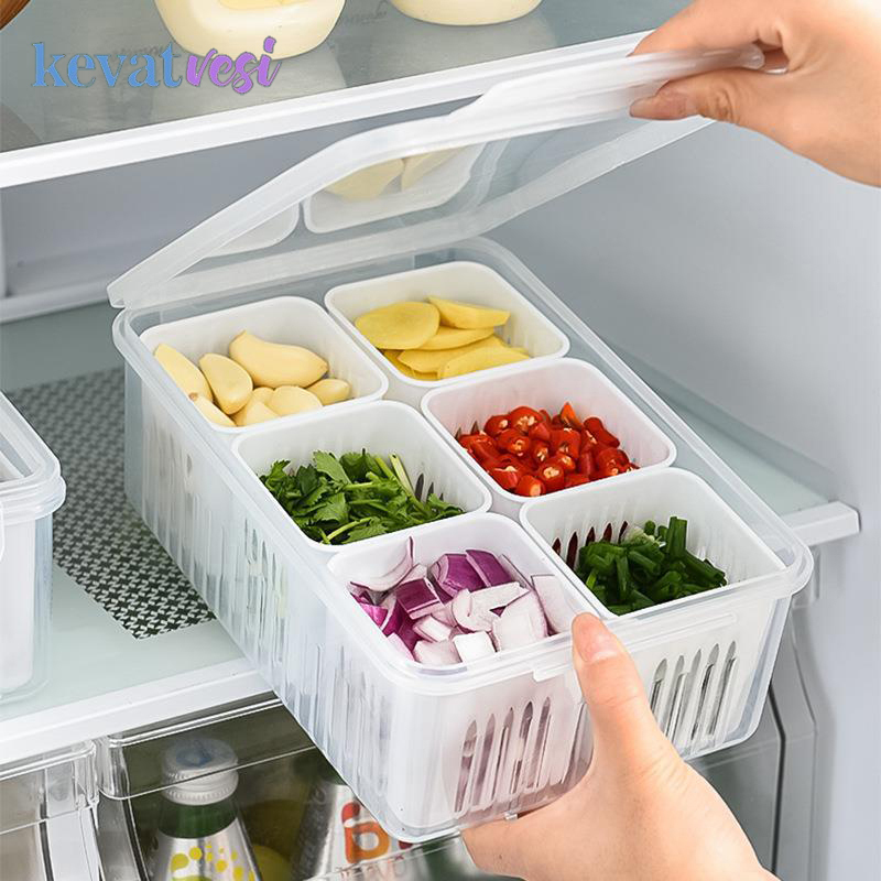 Meal Prep Gym - Refrigerator Storage Box 4/6 Grid Food
