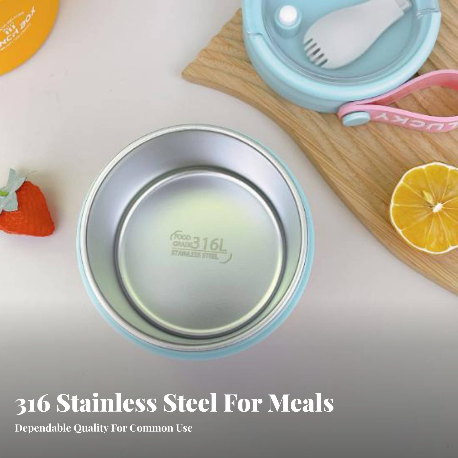Stainless Bento Box - Portable Stainless Steel Lunch Box, Microwaveable