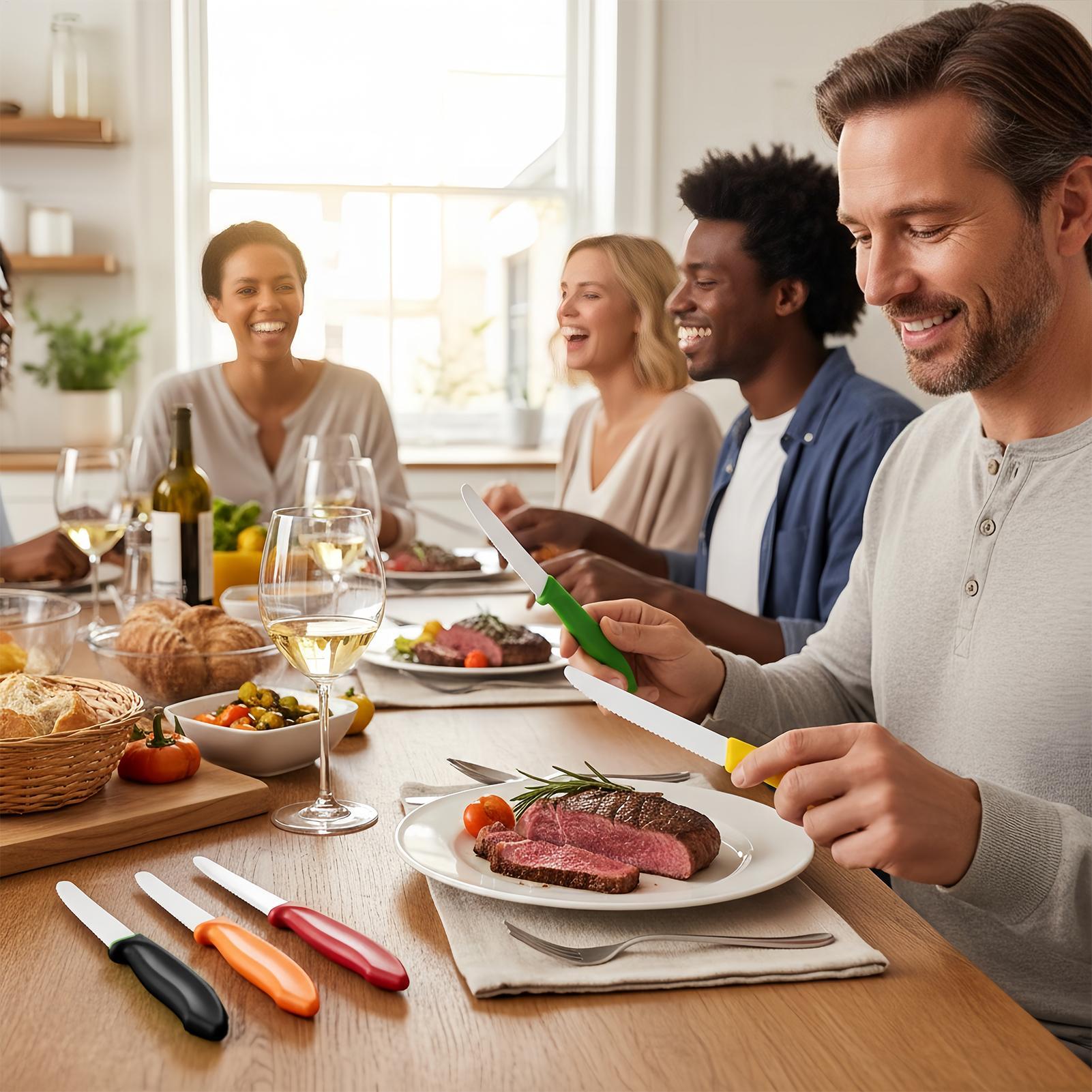 Meal Prep Cutting - Serrated Steak Cutter 5 Pieces Ergonomic
