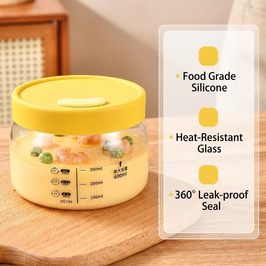 Yellow Glass Food Storage Cont - Meal Prep Glass Containers Oven Safe reseña y precio