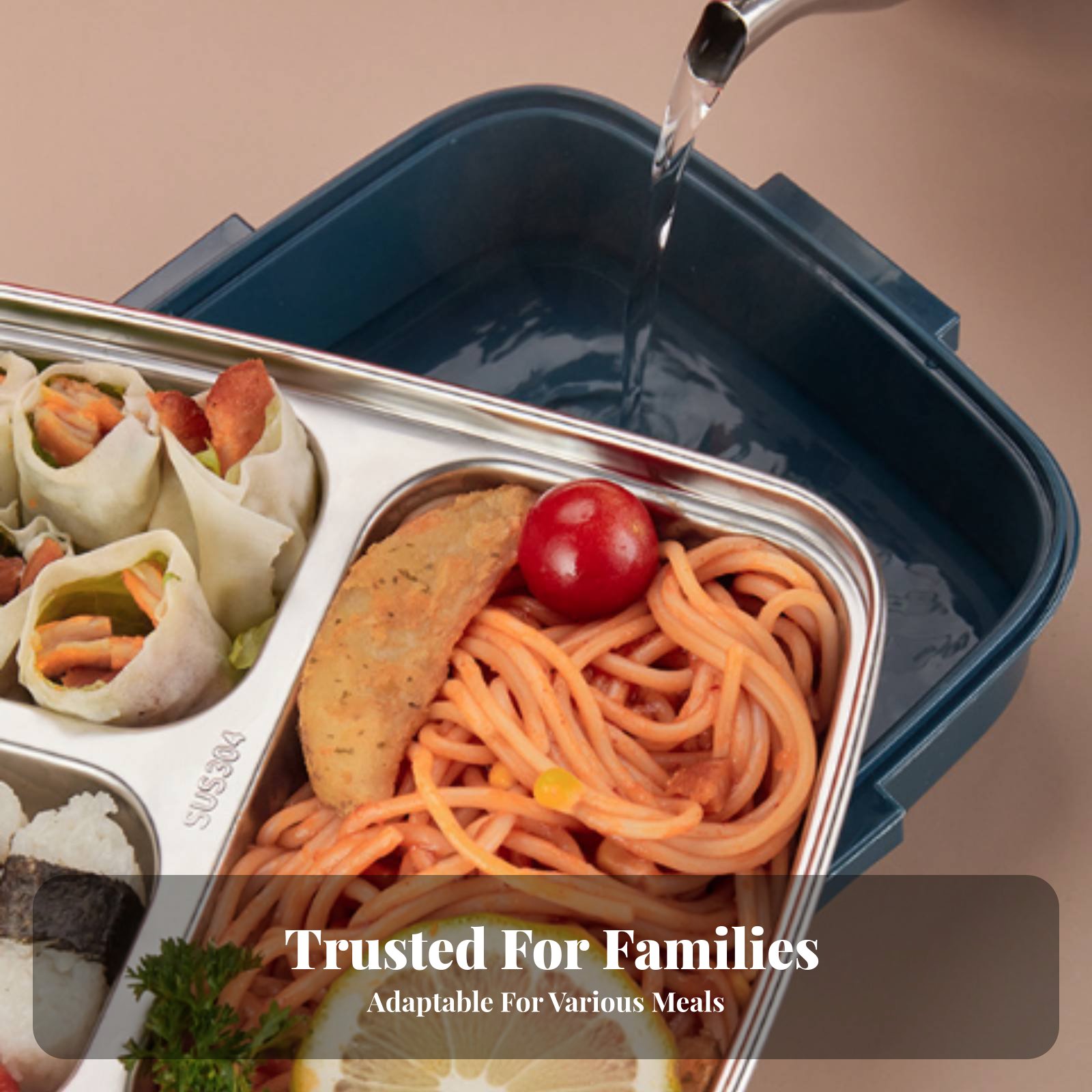 304 Stainless Steel Lunch Box, - Stainless Bento Box reseña y precio