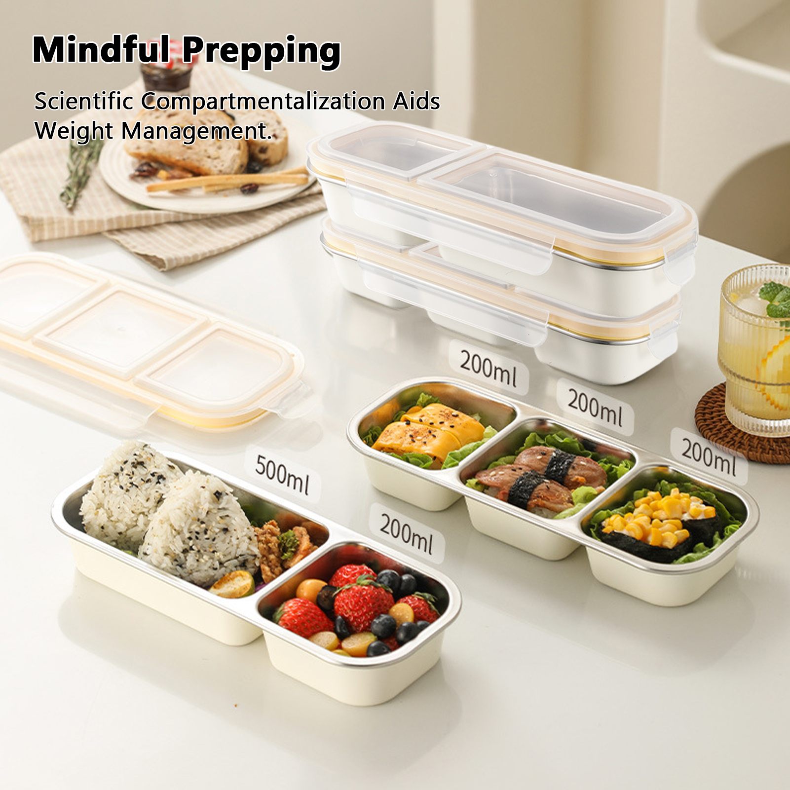 Stainless Steel Lunch Box for  - Meal Prep No Microwave reseña y precio