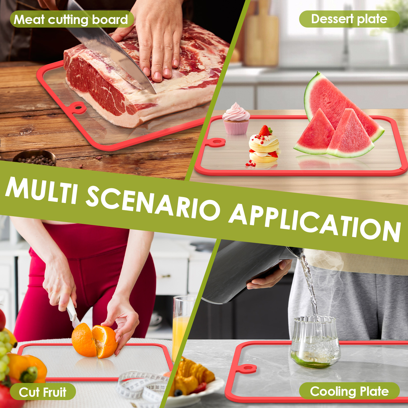 Clear Tempered Glass Cutting B - Meal Prep Cutting reseña y precio