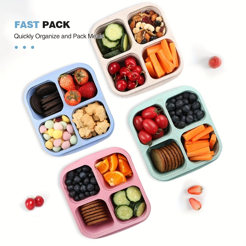 3pcs Bento Snack Boxes with Li - Meal Prep No Microwave reseña y precio