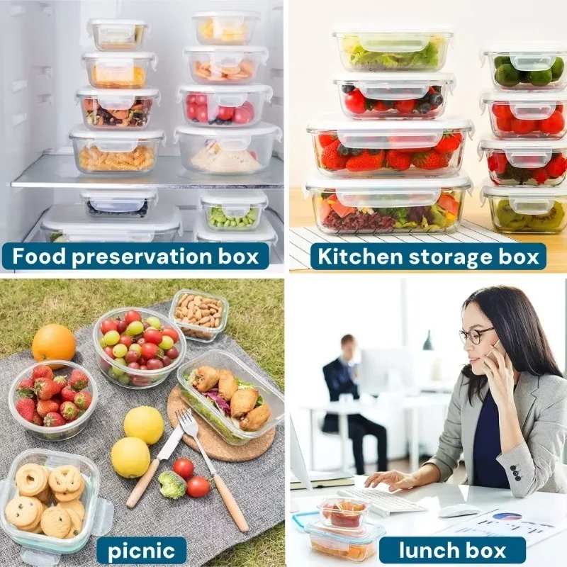 Glass lunch box food storage c - Meal Prep Glass Containers Oven Safe reseña y precio