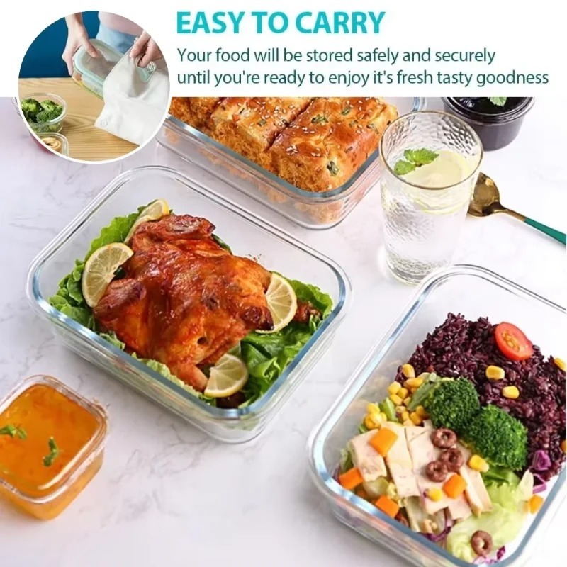 Glass lunch box food storage c - Meal Prep Glass Containers Oven Safe reseña y precio