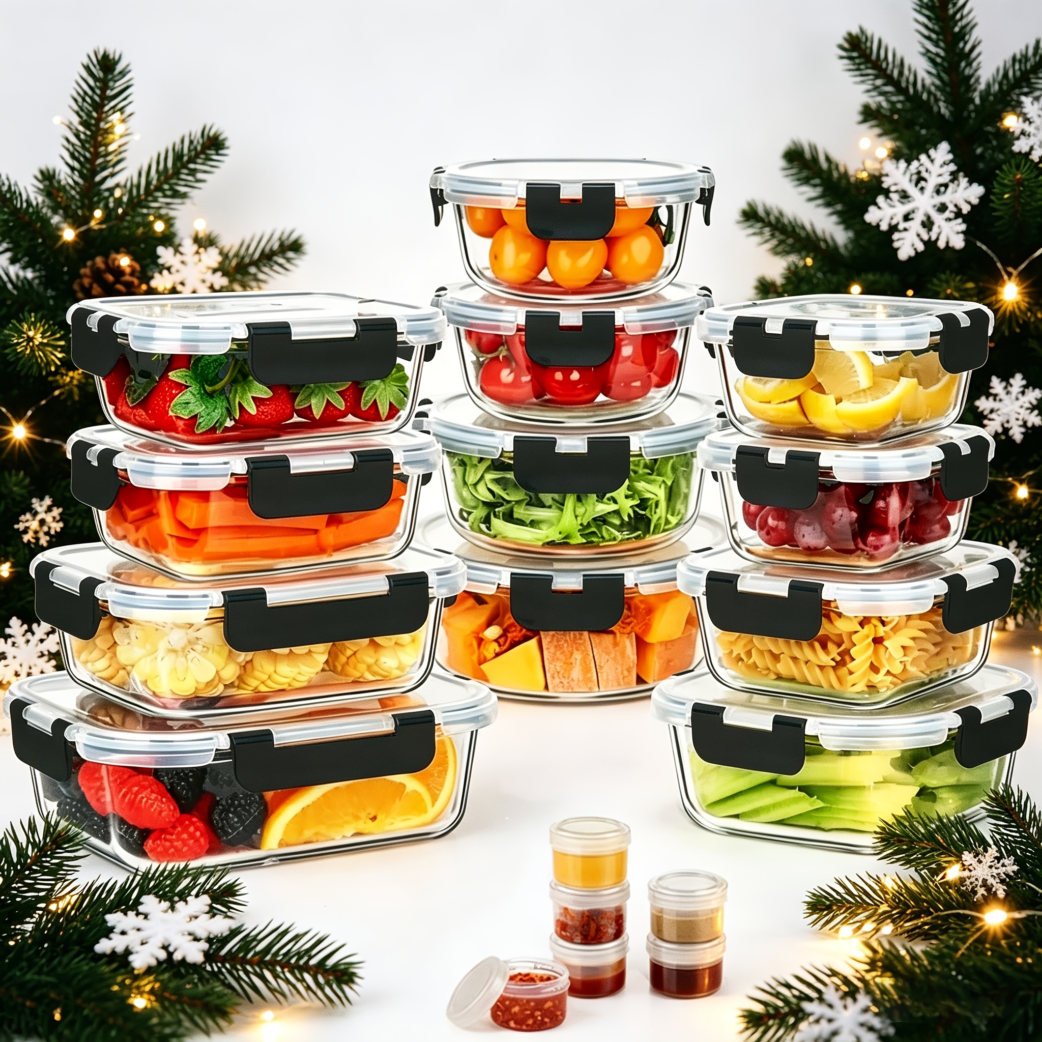17pcs Glass Food Storage Conta - Meal Prep Glass Containers Oven Safe reseña y precio