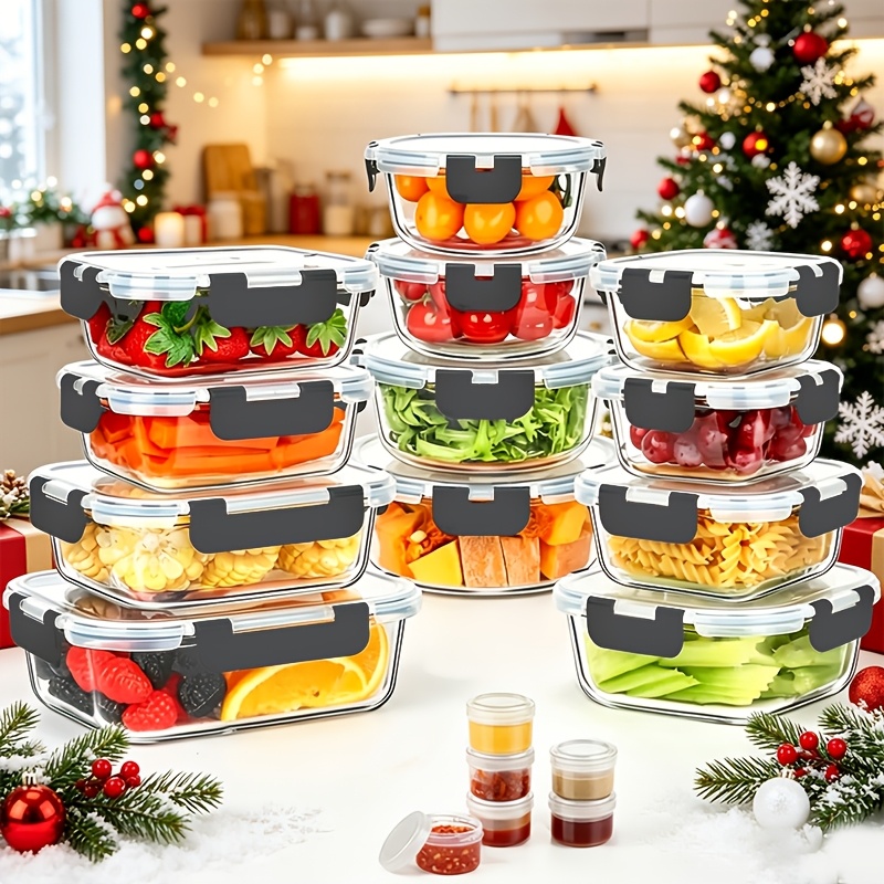 17pcs Glass Food Storage Conta - Meal Prep Glass Containers Oven Safe reseña y precio