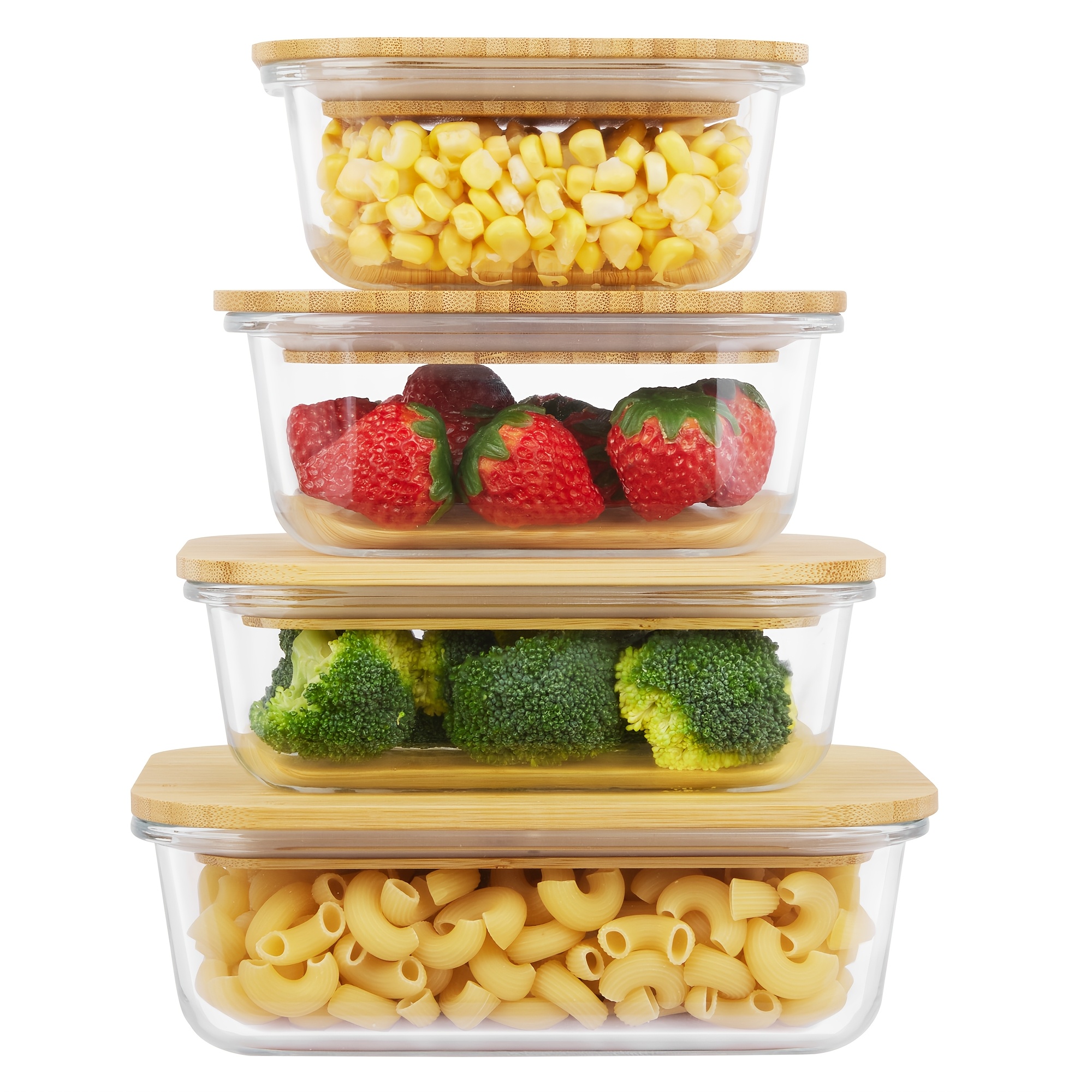 8pcs(4pcs Containers And 4pcs  - Meal Prep Glass Containers Oven Safe reseña y precio