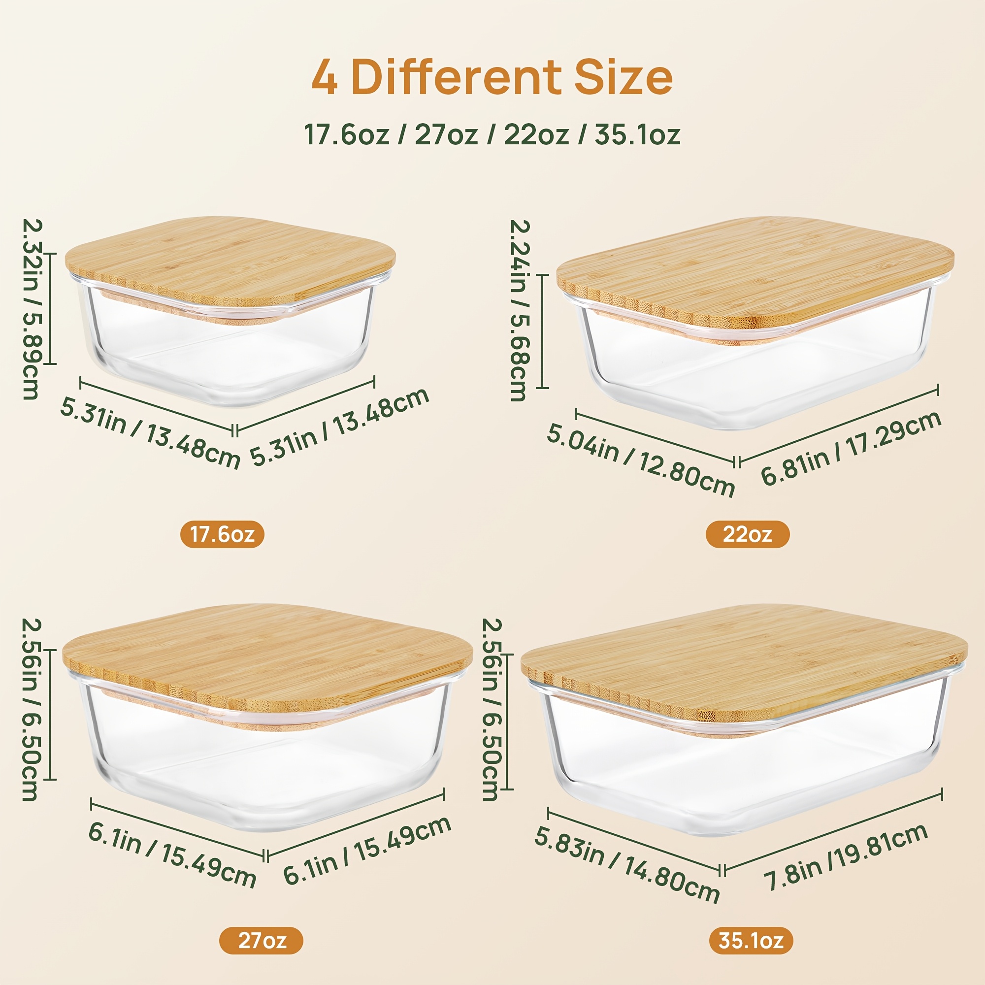 8pcs(4pcs Containers And 4pcs  - Meal Prep Glass Containers Oven Safe reseña y precio