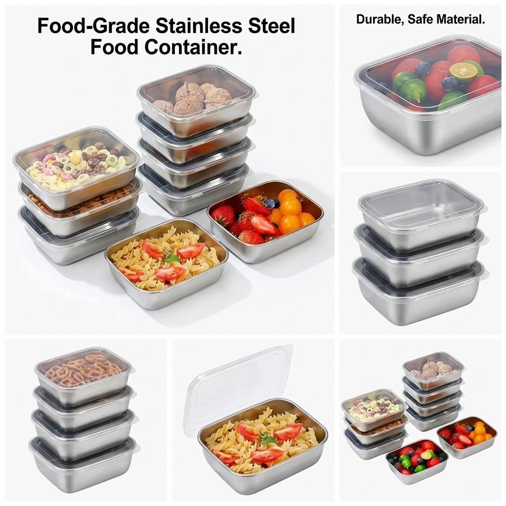 5PCS Stainless Steel Food Stor - Meal Prep Gym reseña y precio