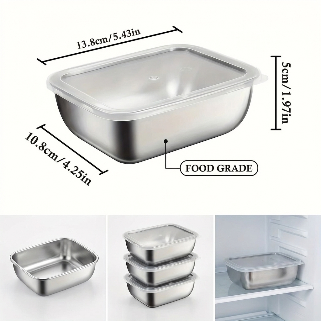 5PCS Stainless Steel Food Stor - Meal Prep Gym reseña y precio