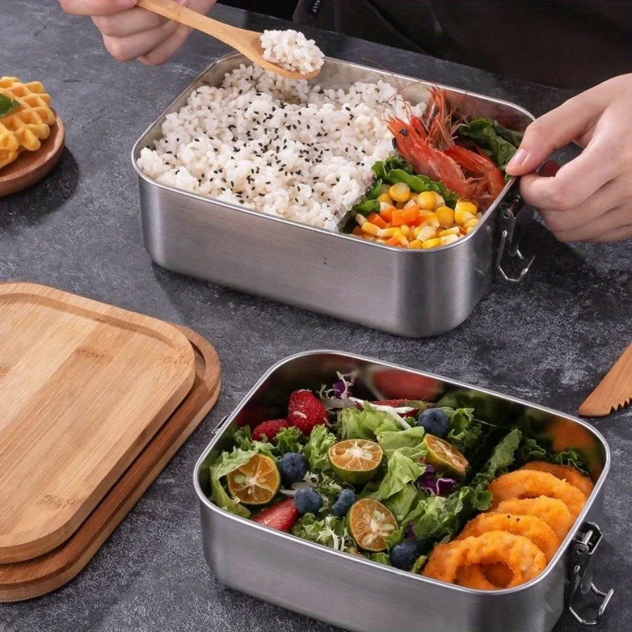 New 304 stainless steel bamboo - Stainless Bento Box reseña y precio