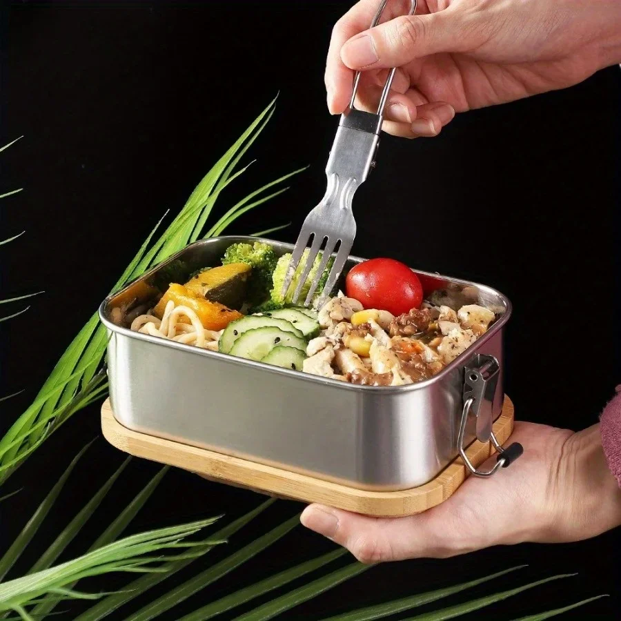 New 304 stainless steel bamboo - Stainless Bento Box reseña y precio