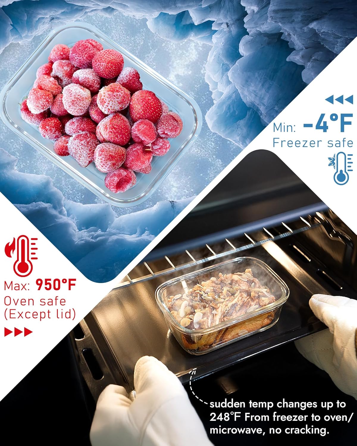 12-Pack Glass Containers with  - Meal Prep Glass Containers Oven Safe reseña y precio