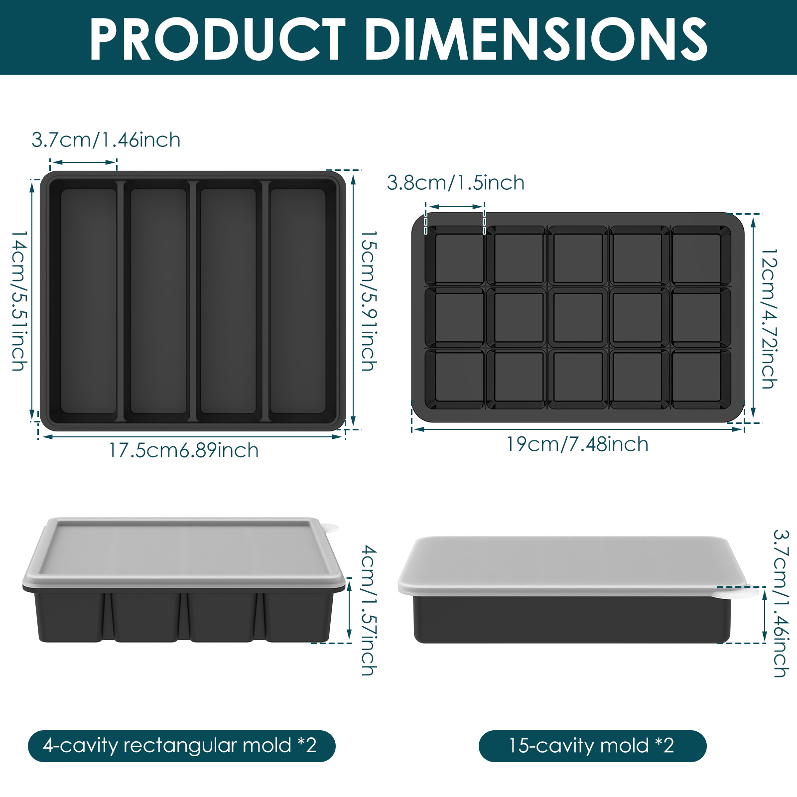 4 Pack Silicone Freezer Tray w - Meal Prep Chia Pudding reseña y precio