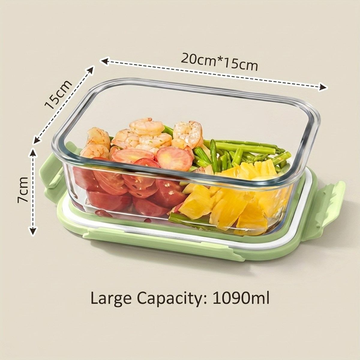 Matcha Green Glass Lunch Box S - Meal Prep No Microwave reseña y precio