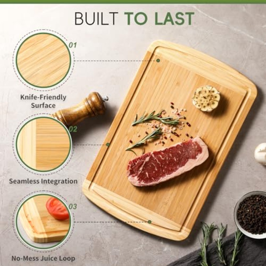 Large Wooden Cutting Board for - Meal Prep Cutting reseña y precio