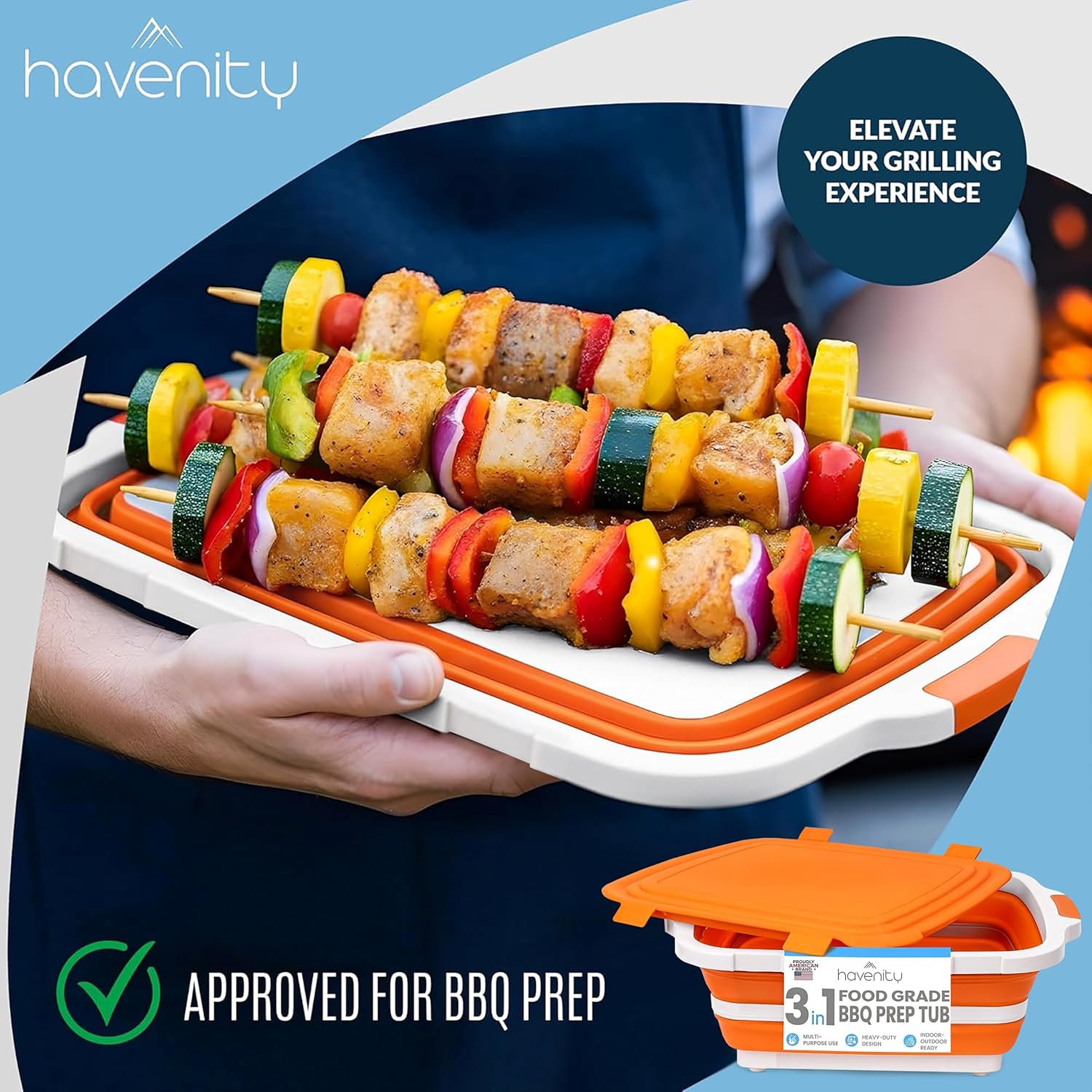 8L Collapsible BBQ Prep Tub wi - Meal Prep Cutting reseña y precio