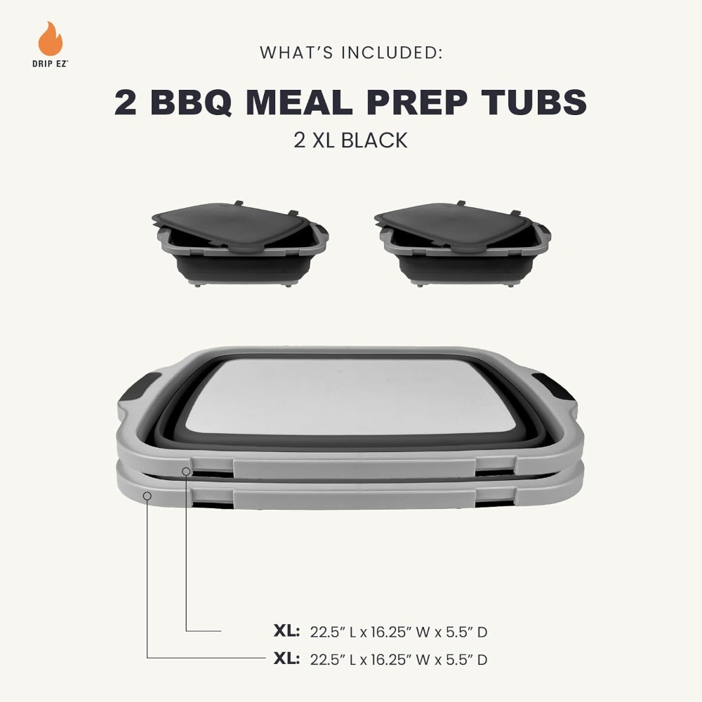Collapsible BBQ Prep Tubs 2-Pi - Meal Prep Cutting reseña y precio