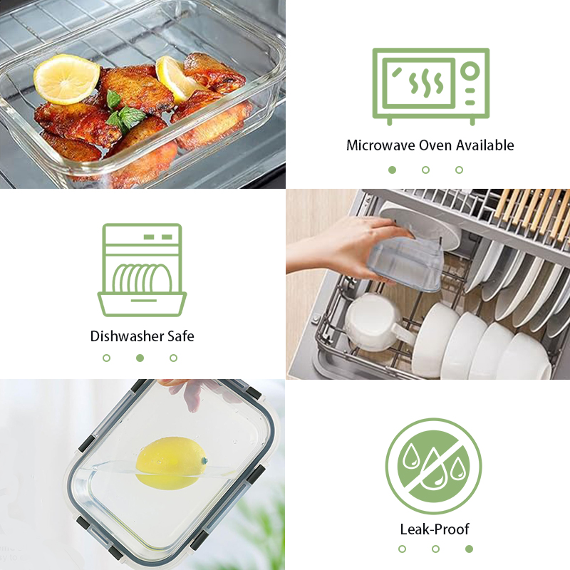 12pcs Glass Lunch Box Food Sto - Meal Prep No Microwave reseña y precio