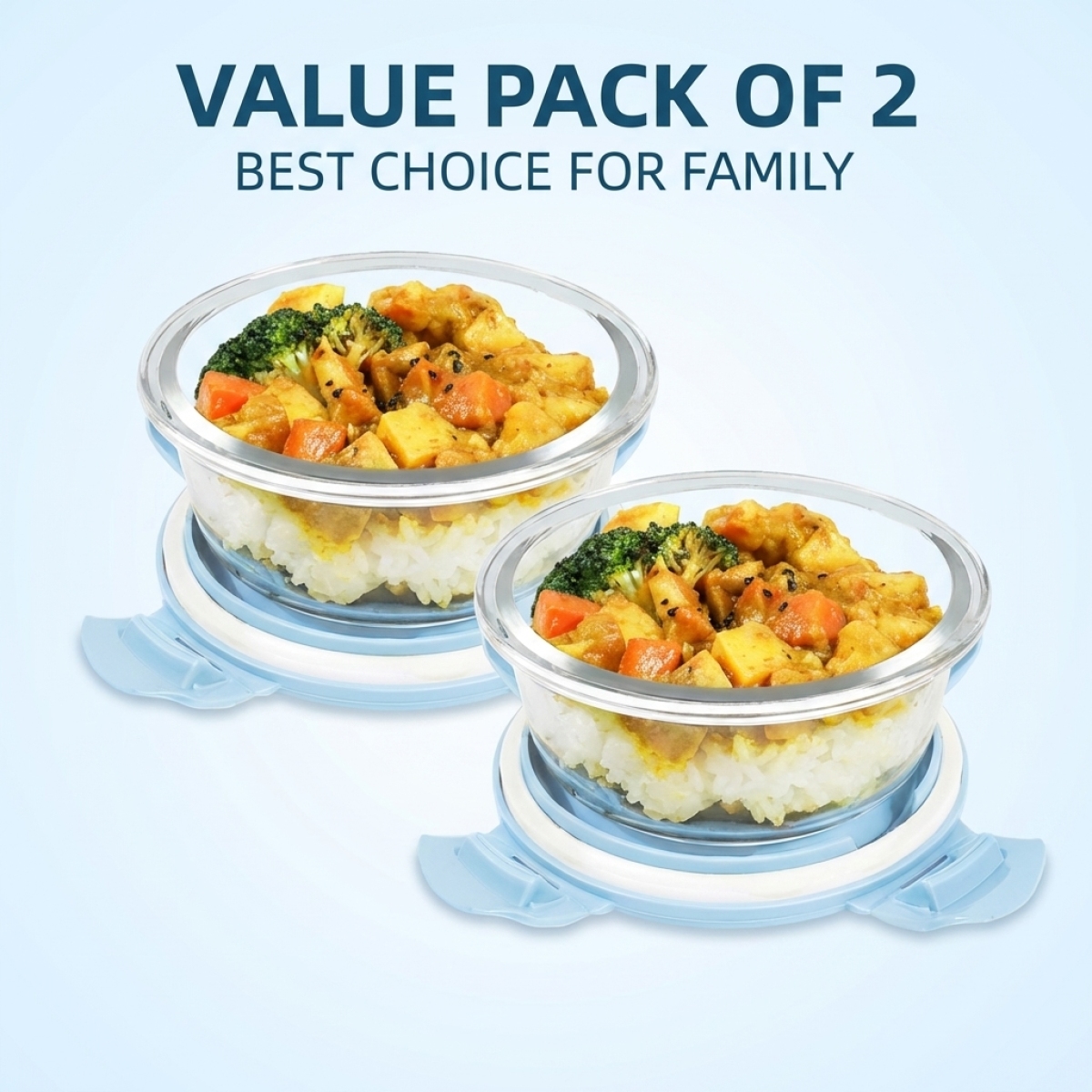 Microwave & Fridge Safe Blue G - Meal Prep Glass Containers Oven Safe reseña y precio