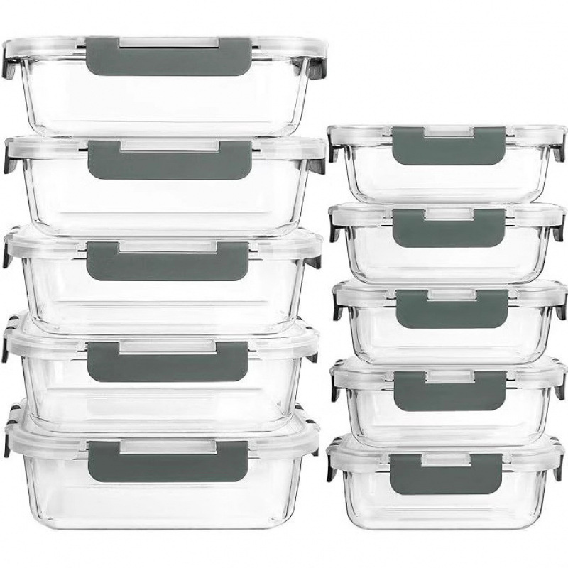 Glass Food Storage Container W - Meal Prep Glass Containers Oven Safe reseña y precio
