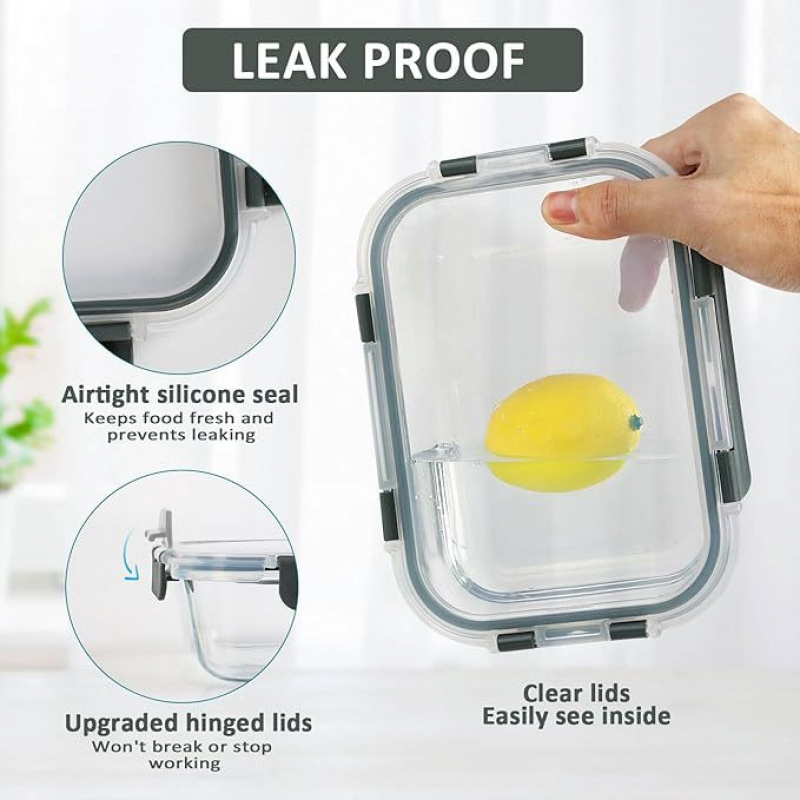 Glass Food Storage Container W - Meal Prep Glass Containers Oven Safe reseña y precio