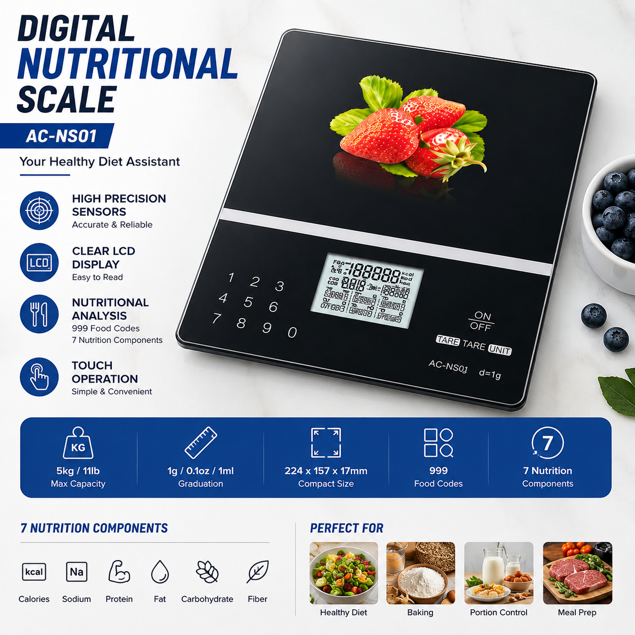 Digital Nutritional Food Scale - Portion Scale Digital reseña y precio