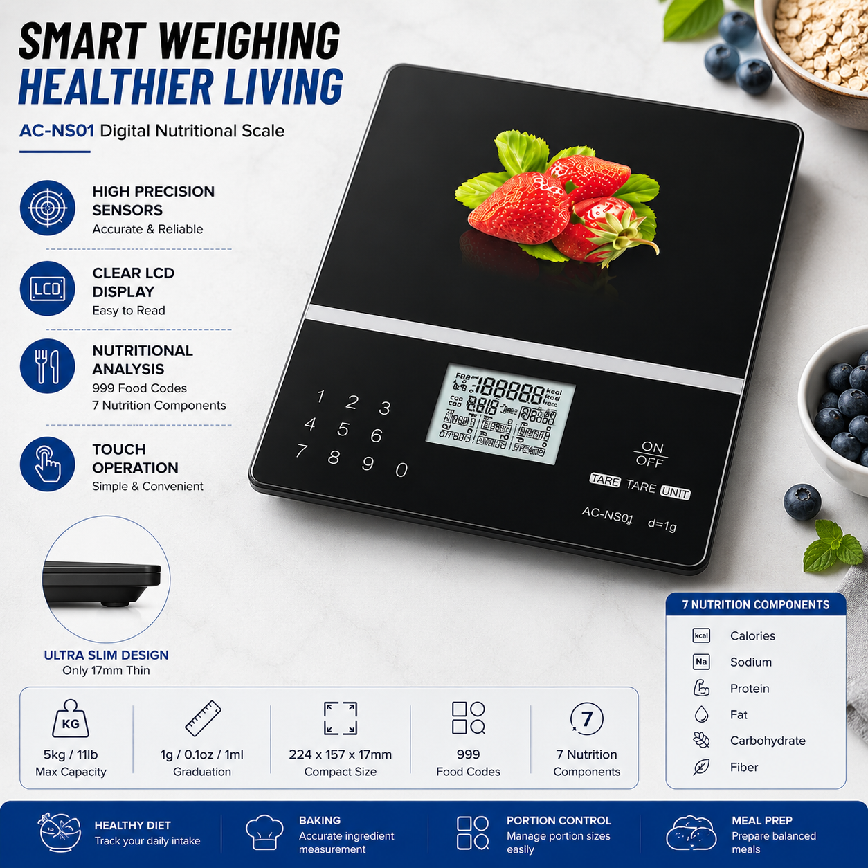 Digital Nutritional Food Scale - Portion Scale Digital reseña y precio