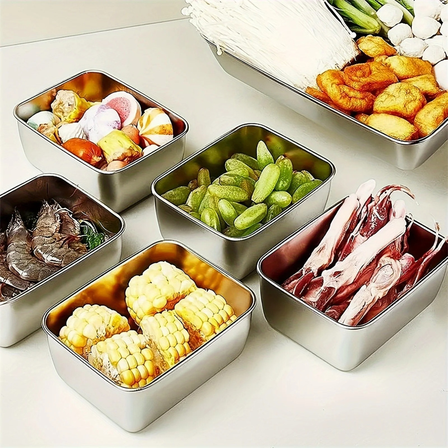 1/3/5pcs Stainless Steel Food  - Stainless Bento Box reseña y precio