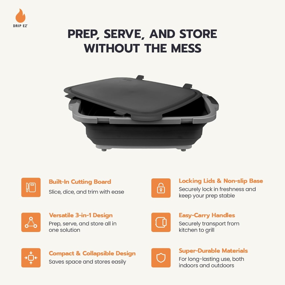 Collapsible BBQ Prep Tub - Mea - Meal Prep Cutting reseña y precio