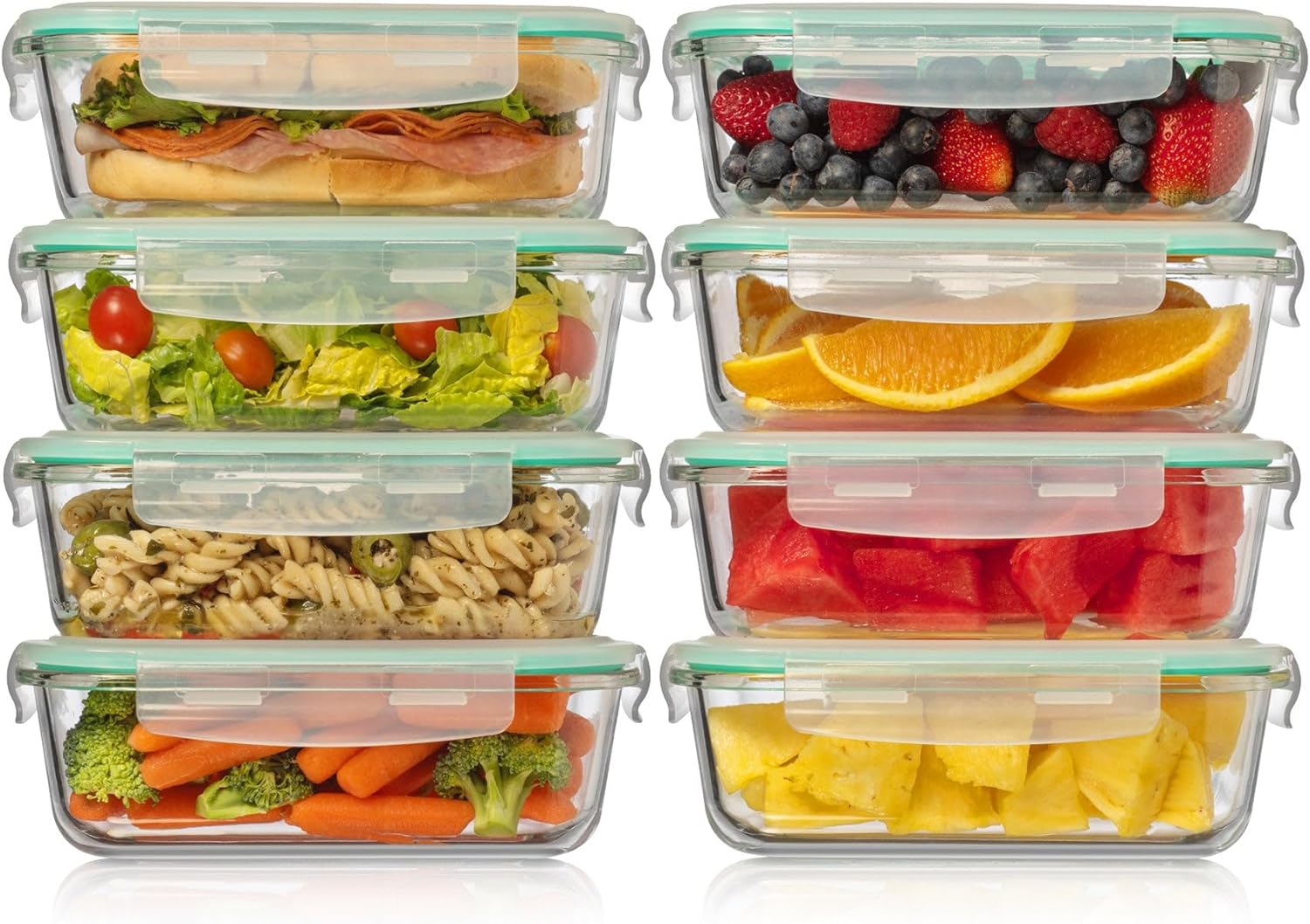 8-Pack 35 oz Glass Food Contai - Meal Prep Glass Containers Oven Safe reseña y precio