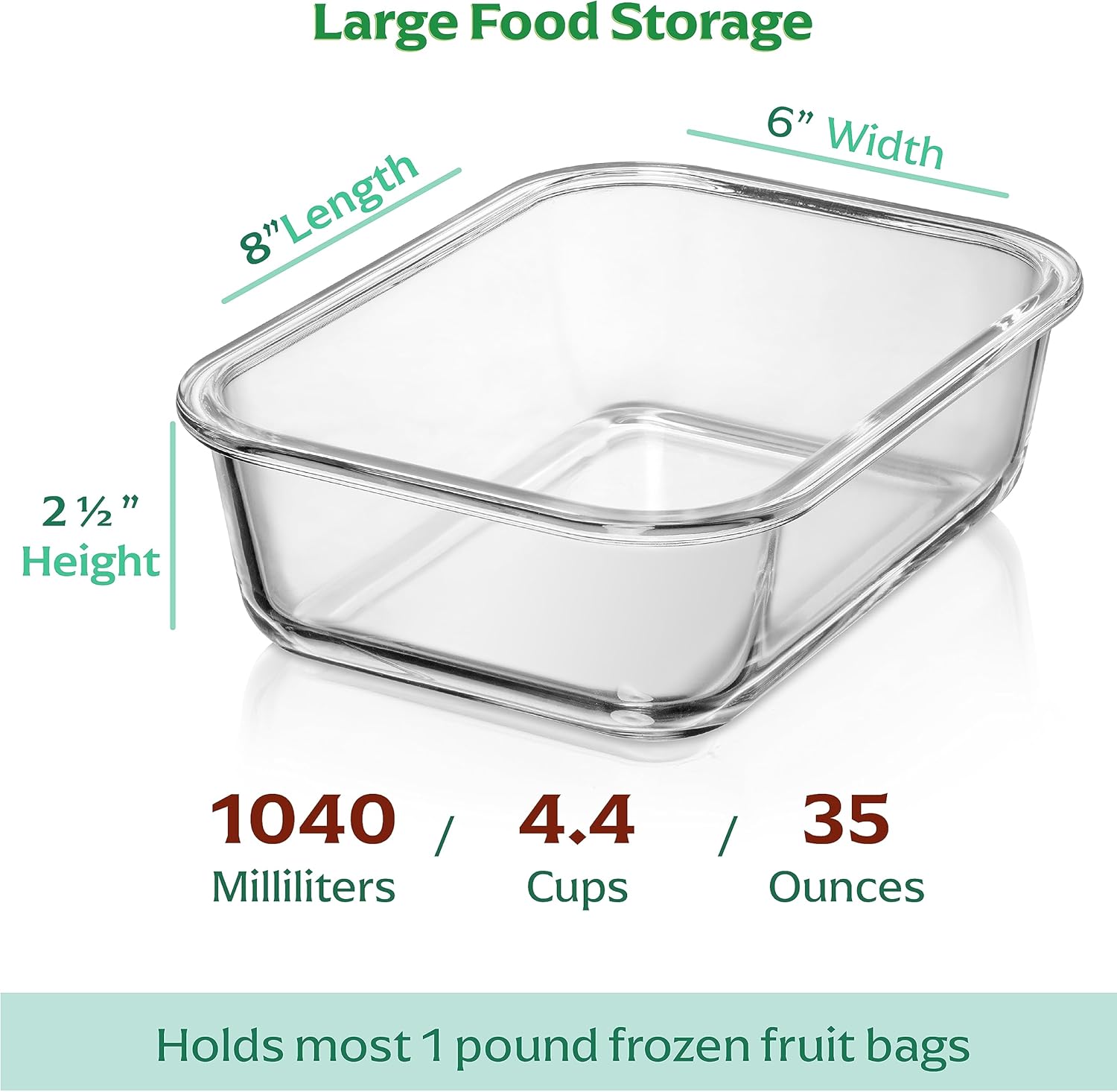 8-Pack 35 oz Glass Food Contai - Meal Prep Glass Containers Oven Safe reseña y precio